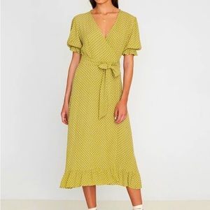 Faithful the Brand green midi polka dot dress size 4
